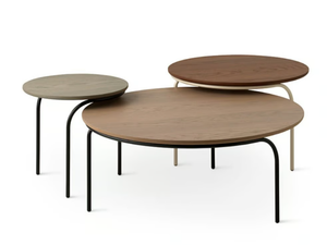 LXT08 - Low round wooden coffee table _ LEOLUX LX